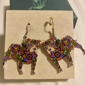 Dandelion Cute Dog Shape Earrings Gifts